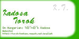 kadosa torok business card